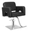 Evara Salon Styling Chair in black with low profile square base shown from three-quarter angle to the right
