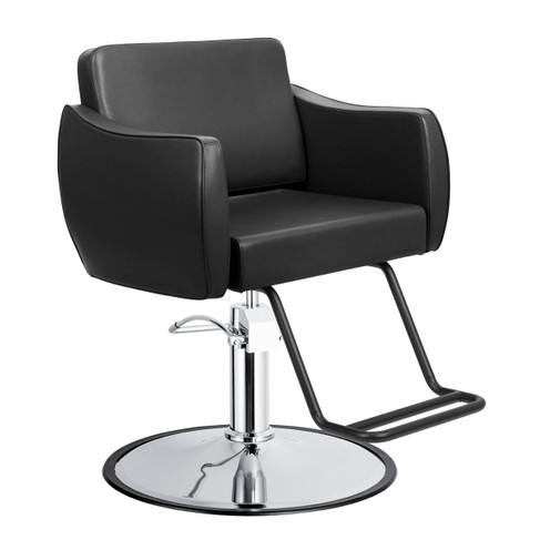 Pantera Salon Styling Chair in Black with Round Chrome Base
