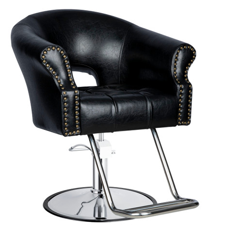 Arnage Styling Chair in Antique Black with Chrome Round Base - CLEARANCE, DISCONTINUED, AS IS, NO WARRANTY, NO RETURN