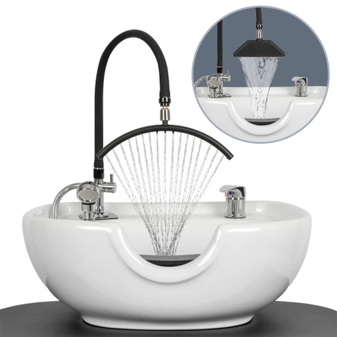 2-in-1 Arched Sprayer & Waterfall Head Spa Attachment for Shampoo Bowls