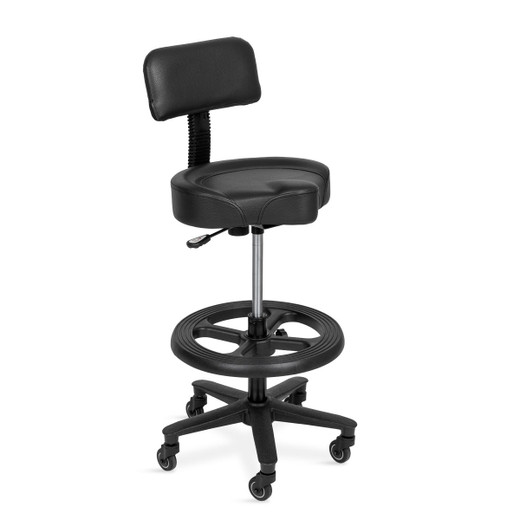 Ichiro Salon Stool in Black - Swivel Adjustable 22