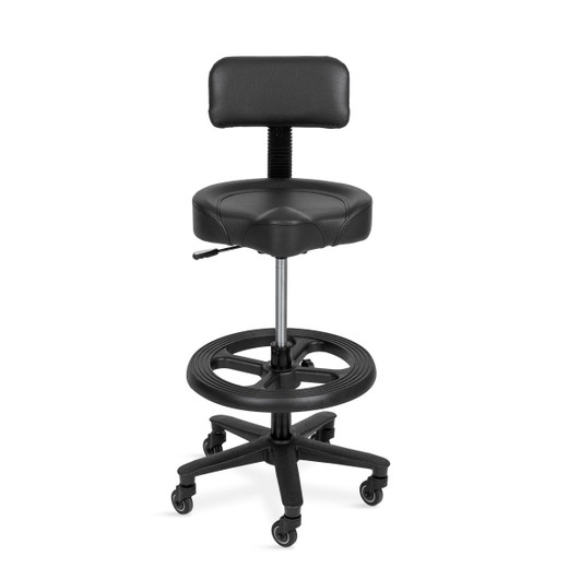 Ichiro Salon Stool in Black - Swivel Adjustable 22