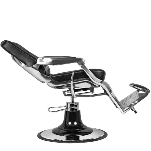 Wraith Barber Chair in Black with Chrome Frame | Classic Reclining