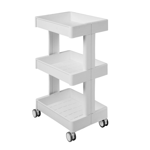White 3-Tier Salon & Spa Cart with Storage Shelves | Mobile
