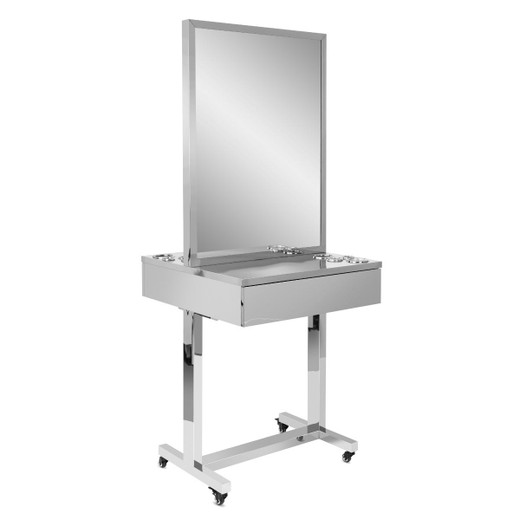 Endeavor Mobile Double Sided Salon Styling Station in Stainless