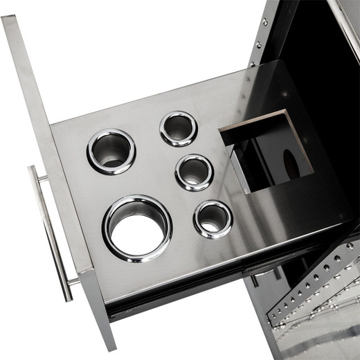 Genesis Ultra Single Sided Styling Station in Matte Stainless Steel with Optional Shelf