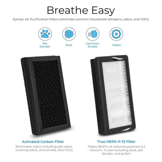EyeVac Air Purification Replacement HEPA Filter - 2 Pack