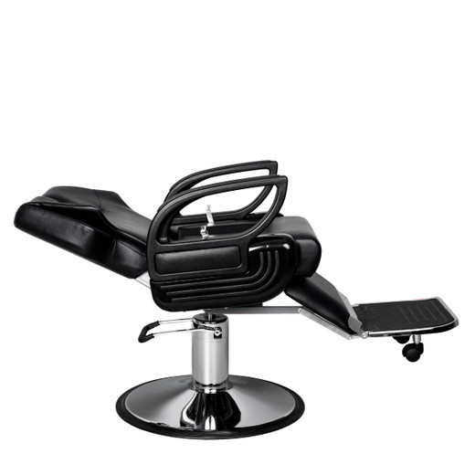 理容椅子　barber chair Traditional Barber Chair in Black | Classic Reclining Barber Shop