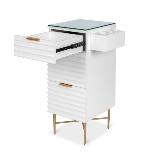Mio Styling Station in White with Gold Hardware