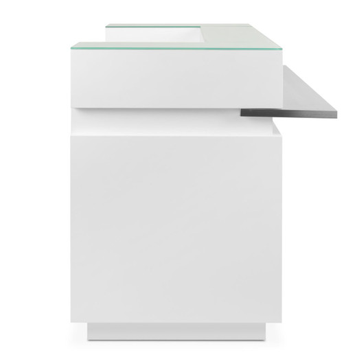 Anderson II Reception Desk in White - CLEARANCE, DISCONTINUED, AS IS, NO WARRANTY, NO RETURN