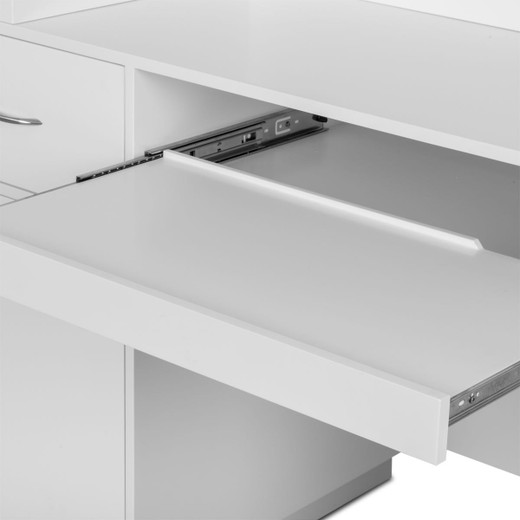 Anderson II Reception Desk in White - CLEARANCE, DISCONTINUED, AS IS, NO WARRANTY, NO RETURN