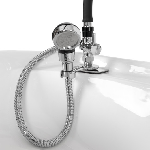 Triangle Waterfall Head Spa Attachment for Shampoo Bowls showing the hose