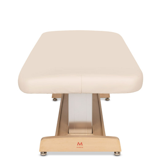 Zenith Flat Electric Spa Massage Table in Beige shown from the front