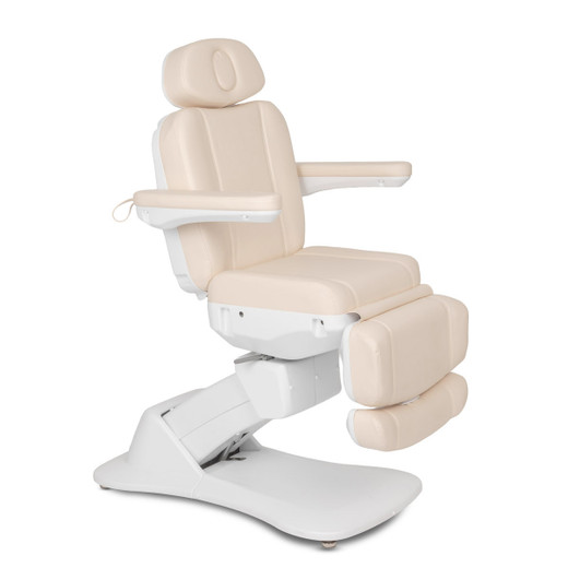 Sterling Electric Facial Bed shown from three-quarter view to the right in seated position