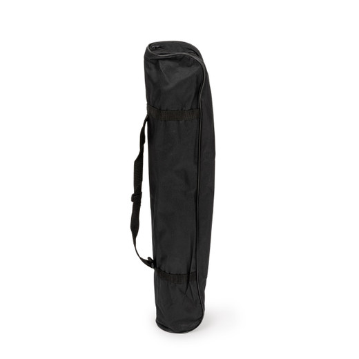 Adjustable Mannequin Head Tripod Stand in Aluminum showing the carrying case