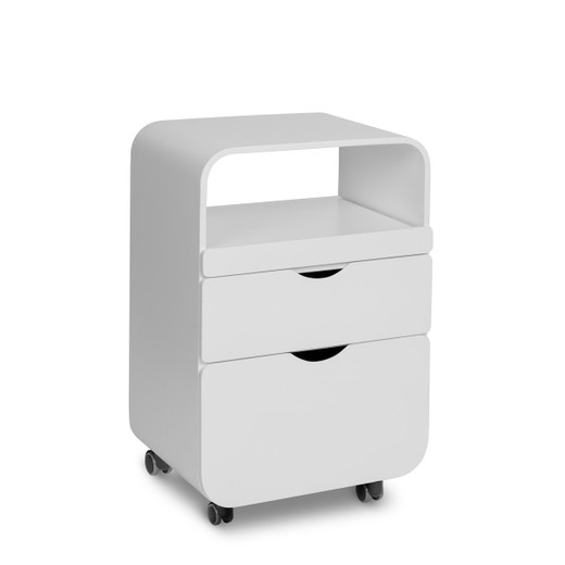 Chakra Facial Trolley in White shown from three-quarter view