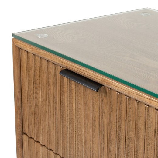 Tate Styling Station in Antique Umber with Hairpin Legs or Wall-Mounted showing top corner Tate Styling Station in Antique Umber with Hairpin Legs or Wall-Mounted showing top corner