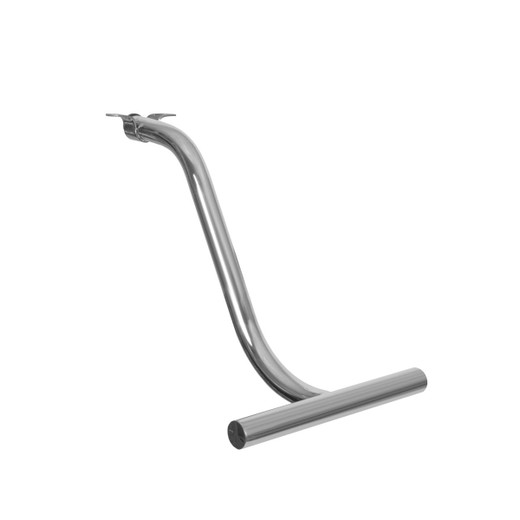Chrome T Footrest for Salon Chairs shown from three-quarter view to the right
