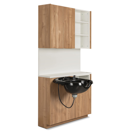 Modera Shampoo Cabinet Set with Bowl and Open Shelves