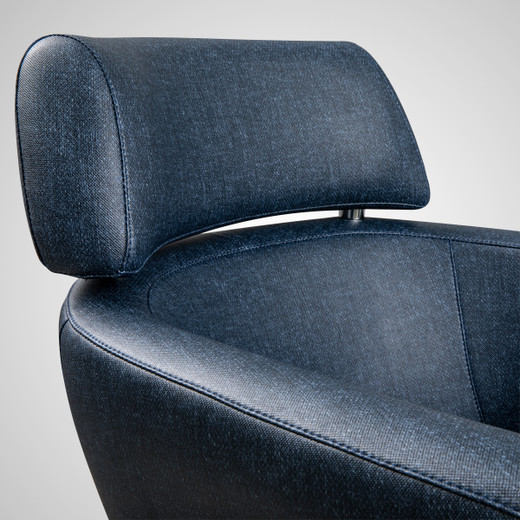 Azure Styling Chair in Denim Blue with Chrome Round Base - CLEARANCE - DISCONTINUED, AS IS, NO WARRANTY, NO RETURNS
