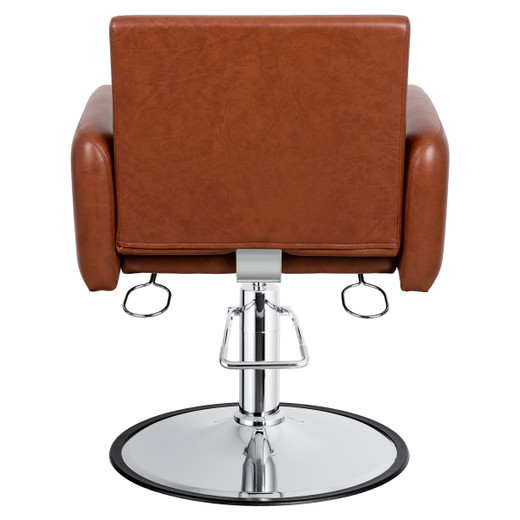 Evoque Styling Chair in Dark Camel with Chrome Round Base - CLEARANCE, DISCONTINUED, AS IS, NO WARRANTY, NO RETURN