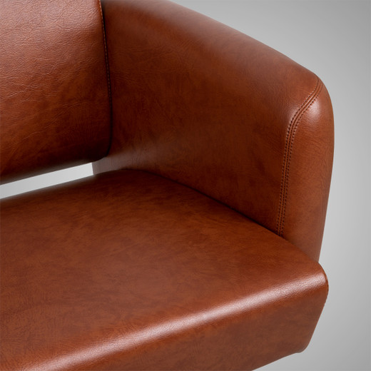 Evoque Styling Chair in Dark Camel with Chrome Round Base - CLEARANCE, DISCONTINUED, AS IS, NO WARRANTY, NO RETURN