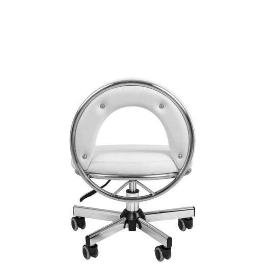 Gimbal Pedicure Technician Stool in Alpine White - CLEARANCE - DISCONTINUED, AS IS, NO WARRANTY, NO RETURNS