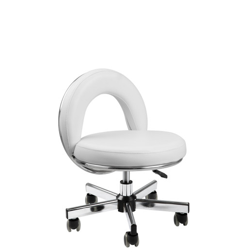 Gimbal Pedicure Technician Stool in Alpine White - CLEARANCE - DISCONTINUED, AS IS, NO WARRANTY, NO RETURNS