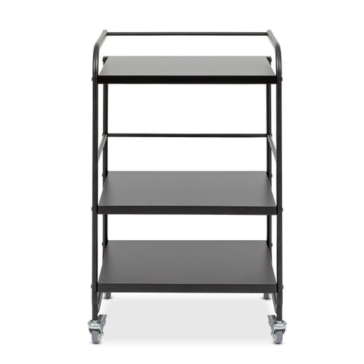 Cassia Salon and Spa Cart in Black shown from the front