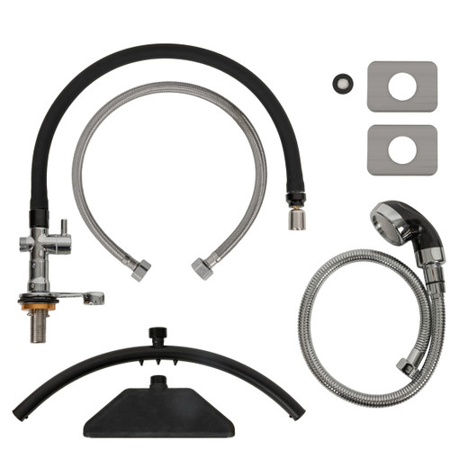 2-in-1 Arched Sprayer & Waterfall Head Spa Attachment for Shampoo Bowls parts included in box