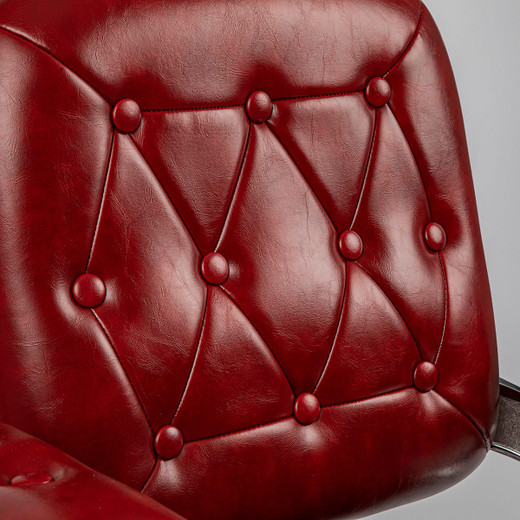 Minerva Battista Barber Chair in Antique Red