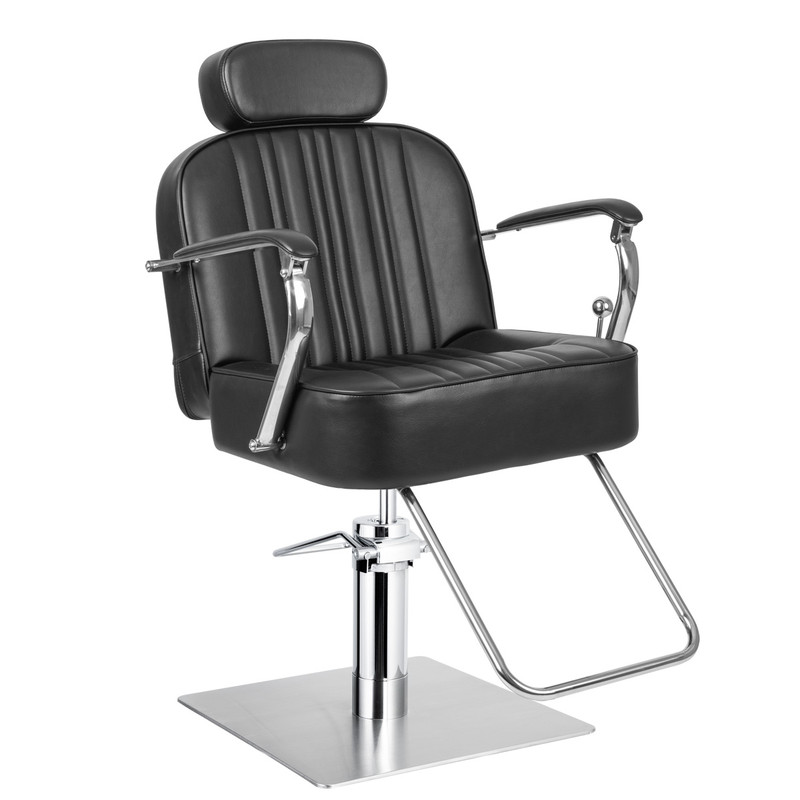 Churchill Wide Salon Styling Chair in Black, Oversized Round