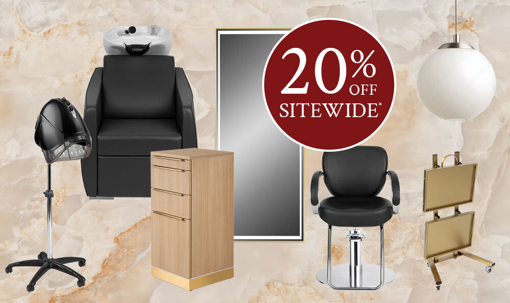 Salon head spa system, salon and spa tech stool, salon and spa folding cart, styling chair, styling station, hair color processor, and salon cart