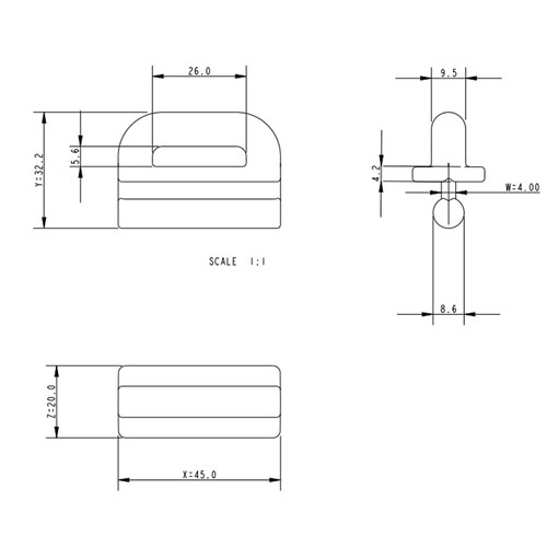 Allen Brothers Sail Slide 8.9mm x 45mm
