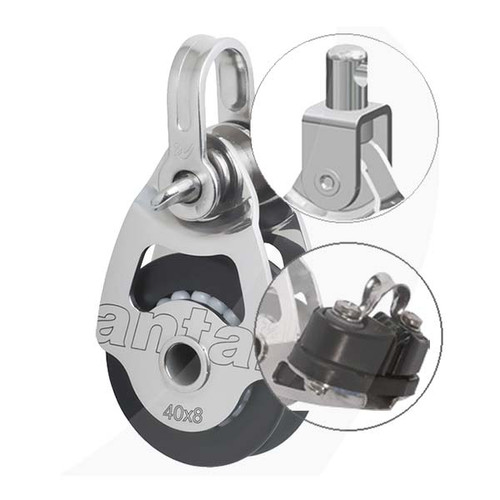 Antal 40mm Single Swivel Shackle Block w/ Cleat