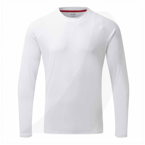 Gill Men's UV Tec Long Sleeve Tee White UV011 Front