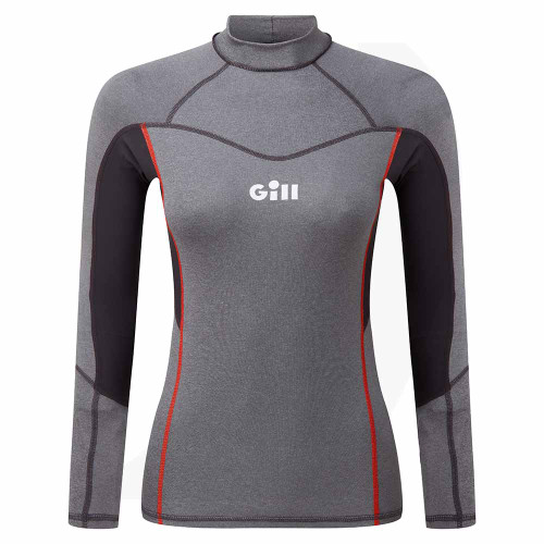 Gill Womens Pro Rash Vest Long Sleeve Grey 5020W Front View