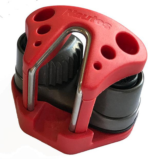 91035 WFR - Cam Cleat Aluminum, 3 Row Ball Bearing Cam Cleat with Red Wide Angle Fairlead