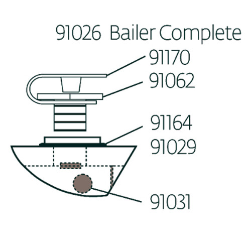 Laser Performance Sunfish Bailer, 13/16 In, Comp