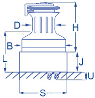 RA2046015200 Andersen 46ST Winch FS Compact Above Deck 12V