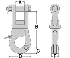 Tylaska SS40L Plunger Pin Shackle Standard Bail