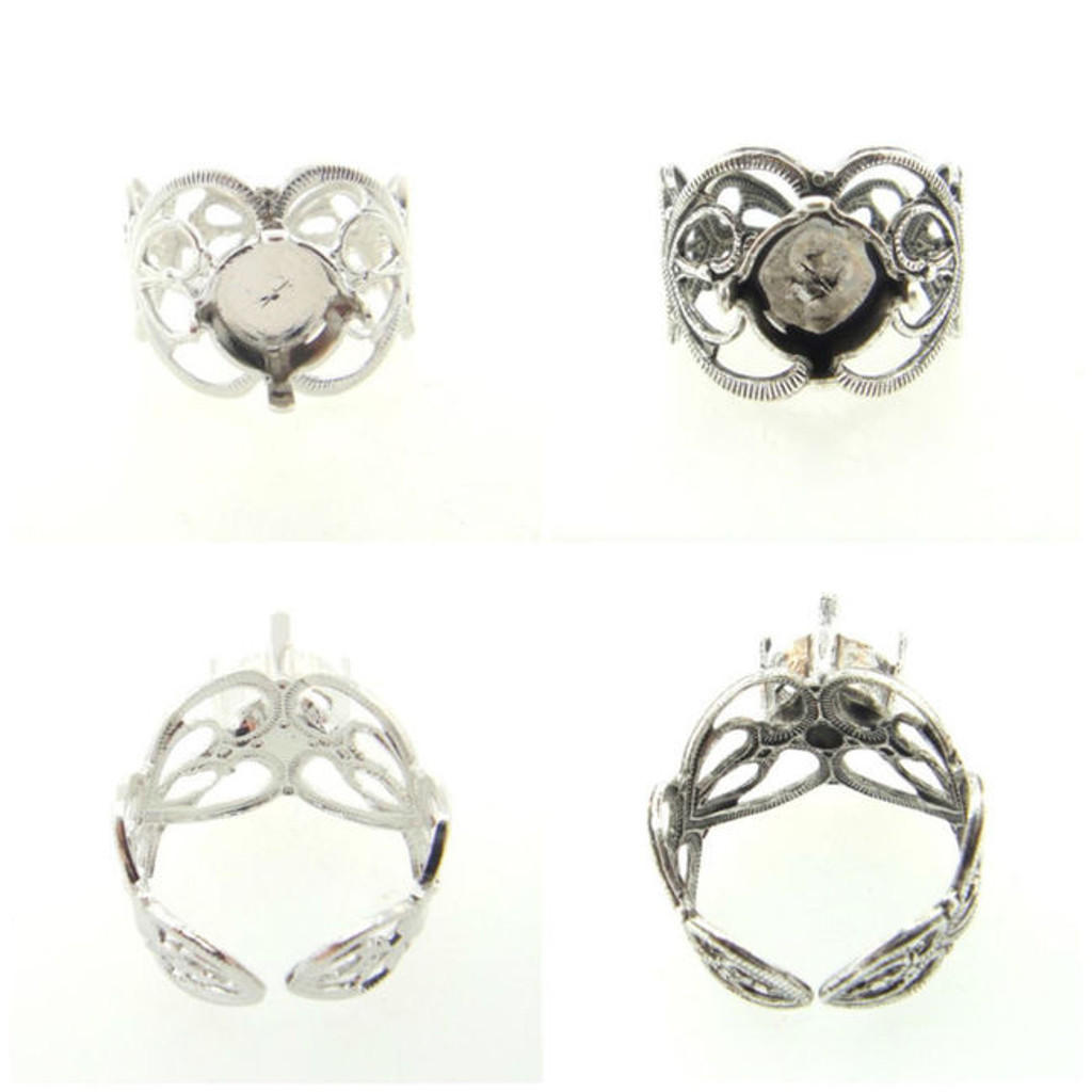 Filigree Adjustable Ring Empty 8.5mm 39ss Setting