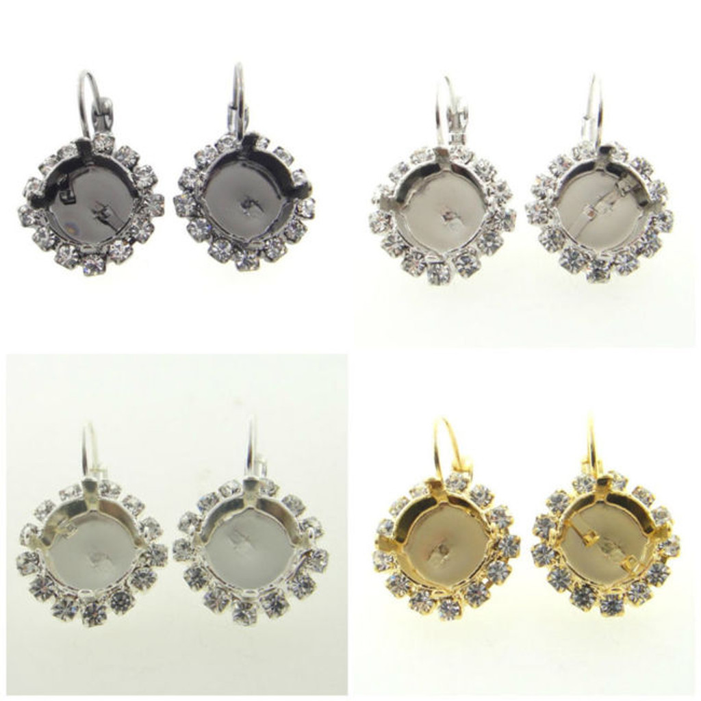 11mm Crystal Halo Drop Earring different finishes
