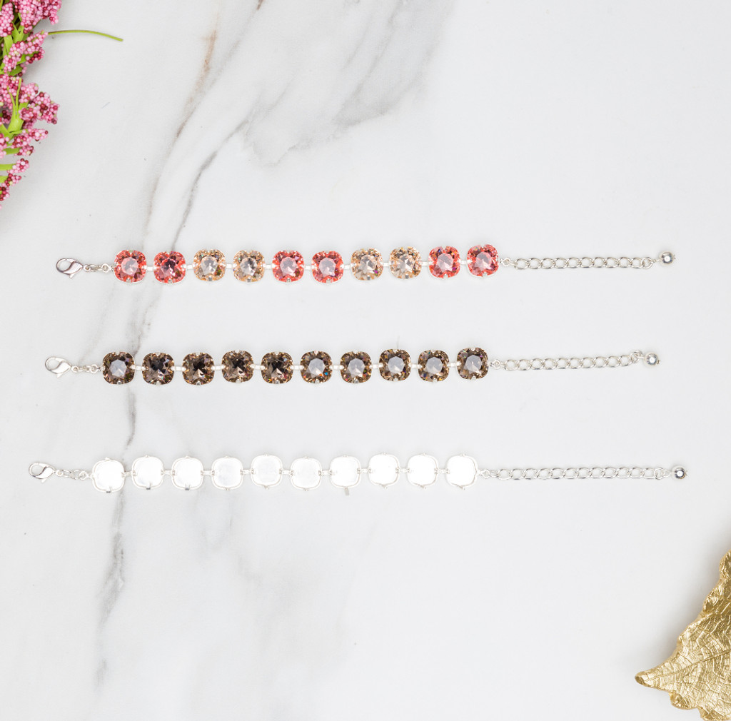 12mm Square | Classic Ten Setting Bracelets