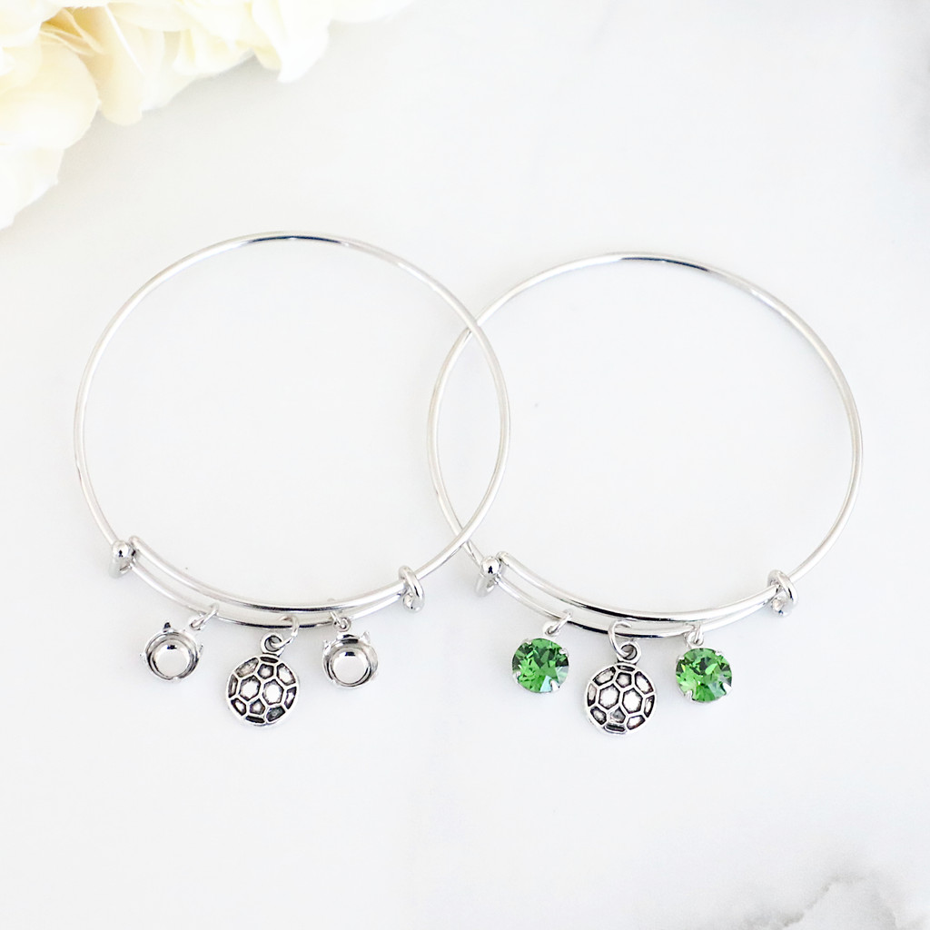 8.5mm | Soccer Charm Bangle Bracelet | One Piece