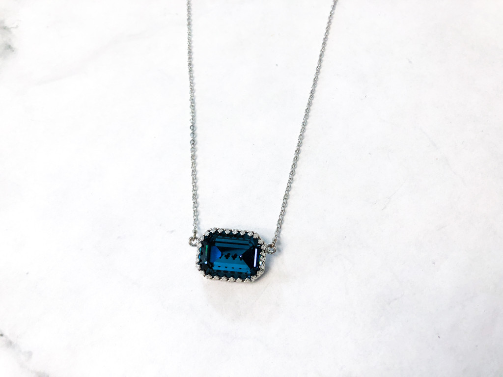 Crown Octagon Necklace with Montana Swarovski Crystal