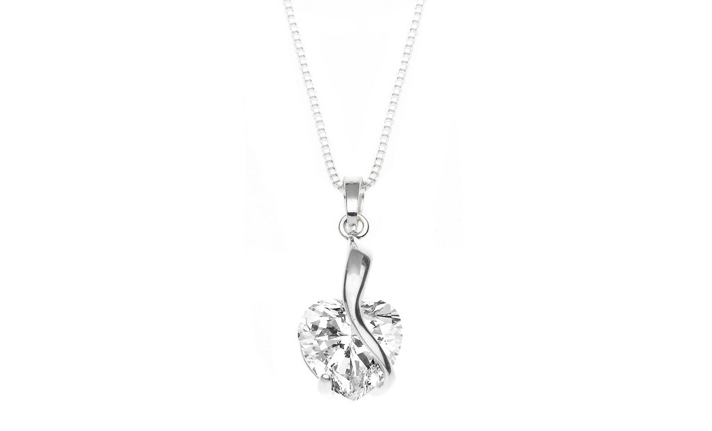 CZ Hearts Embrace Necklace