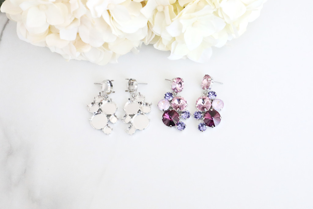 6mm, 8.5mm, 11mm, & 12mm Round | Mixed Cluster Drop Stud Earrings | One Pair