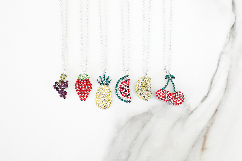 Fruit Crystal Rhinestone Necklaces | Multiple Designs Available | One Piece
