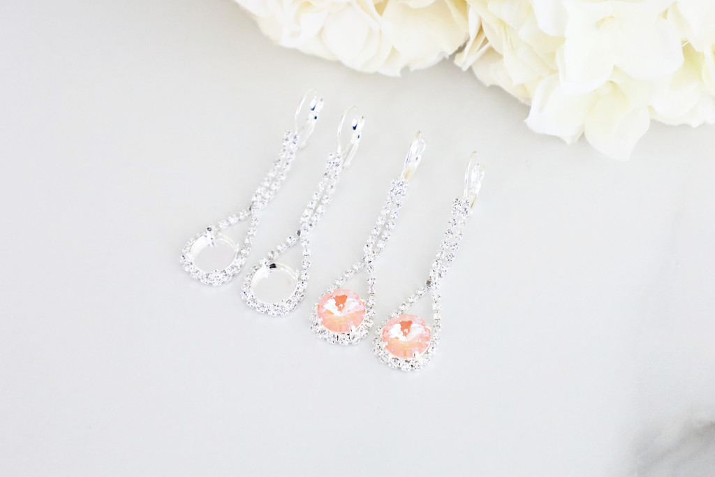 12mm Round | Crystal Twist Drop Earrings | One Pair